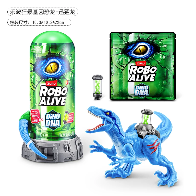 ZURU ROBO ALIVE DINO DNA Tyrannosaurus Velociraptor Diabloceratops Bewegliche Modell Blind Box – Trendiges Jungenspielzeug