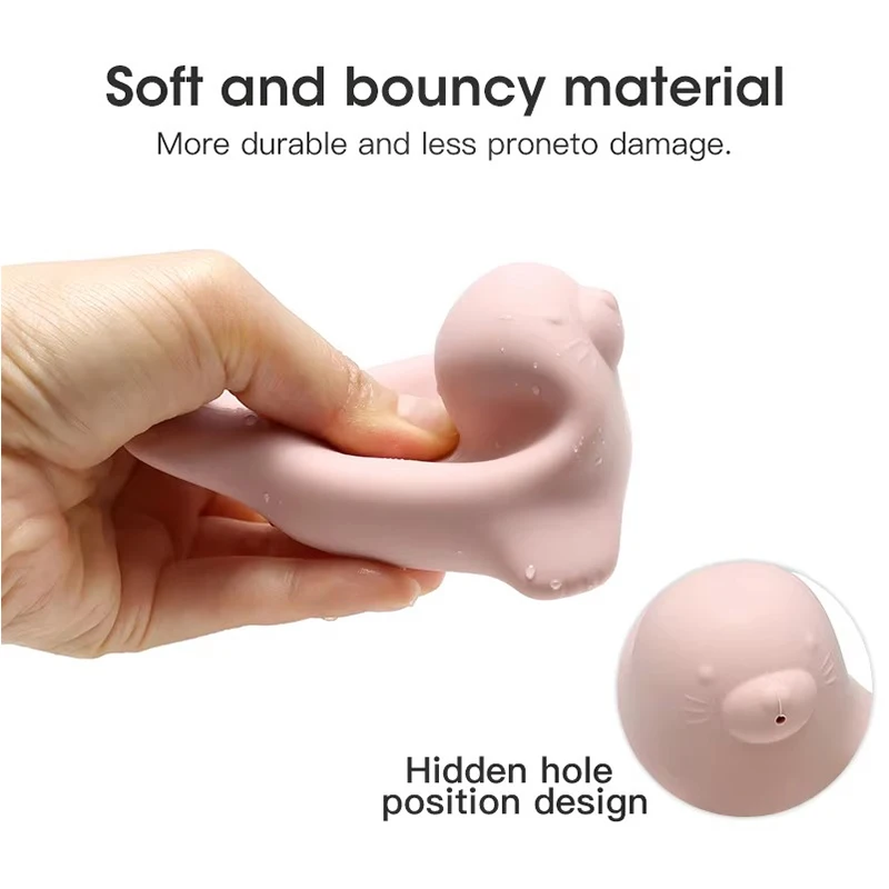Selo dos desenhos animados brinquedo de banho de silicone do bebê bpa livre infantil praia piscina spray água brinquedos para crianças presentes do chuveiro