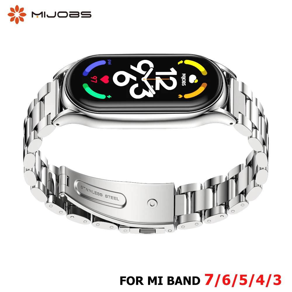 حزام معدني ل شاومي Mi الفرقة8 7 6 5 4 3 المقاوم للصدأ سوار على Mi الفرقة 4 Correa Miband Xiomi بيند معصمه اكسسوارات NFC