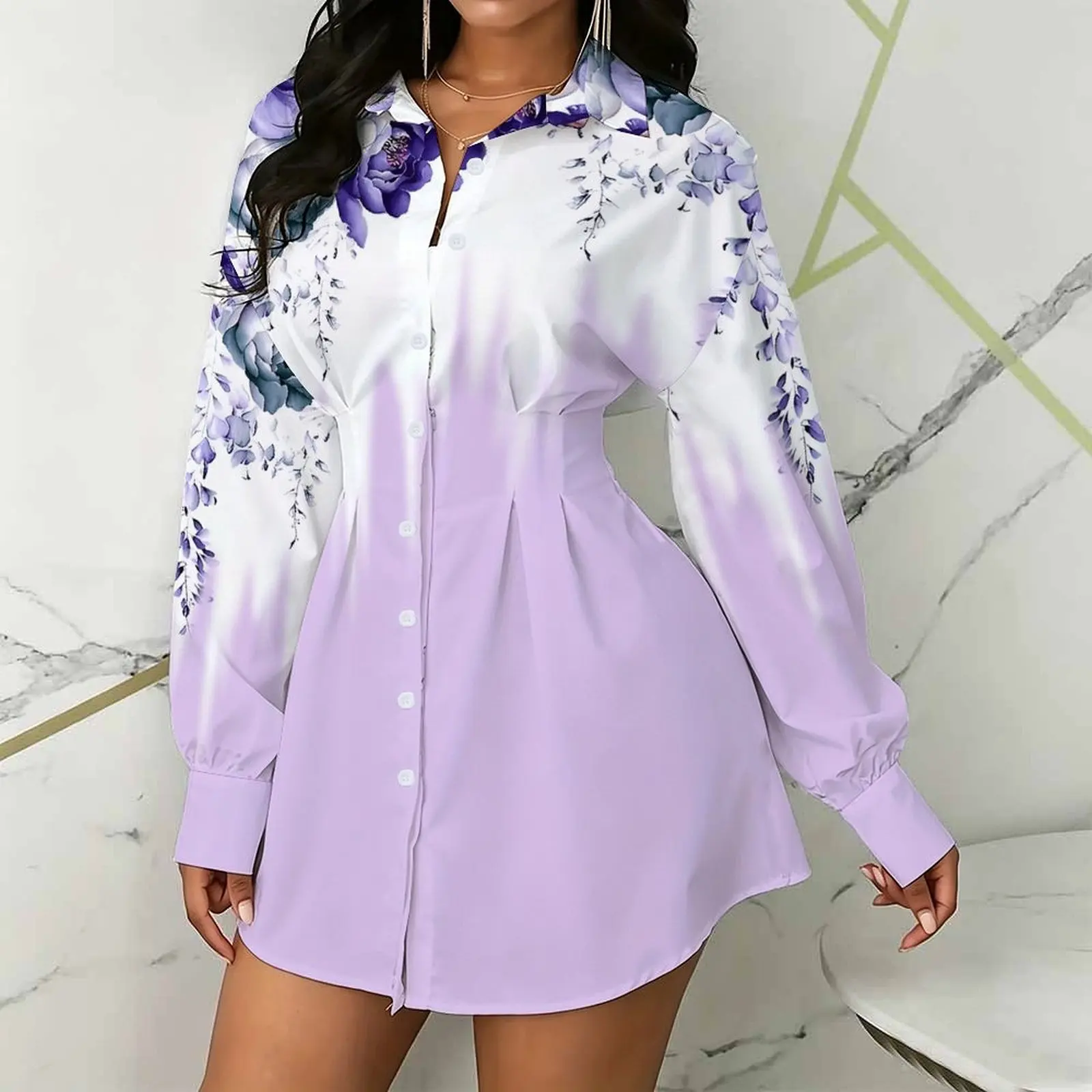 Autumn Ladies Elegant Clothes Daily Street Retro Top Slim Blouse Women's Fashion Button Shirt Winter Casual Long Sleeved
