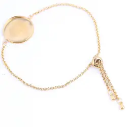 Base de Bracelet en Acier Inoxydable Plaqué Or, Cabochon de 12mm et 20mm, Accessoires de Bijoux à Faire Soi-Même, 5 Pièces