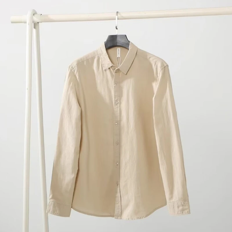 

2024 new lapel shirt simple fashion long-sleeved shirt for men spring and autumn loose everything casual shirt