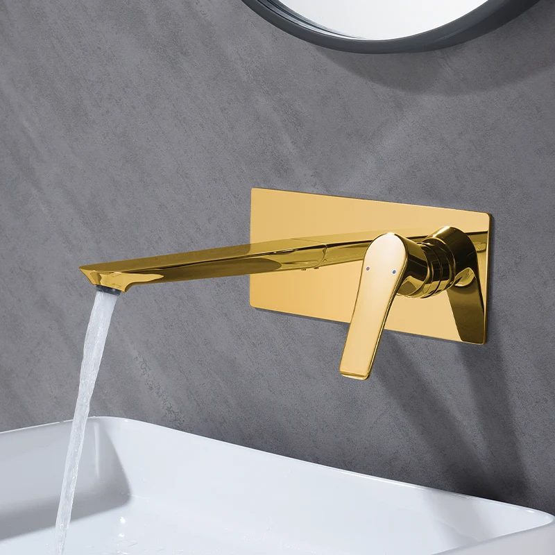 

All copper built-in wall faucets, hot and cold hotel toilets, washbasins, concealed light luxury, golden faucets