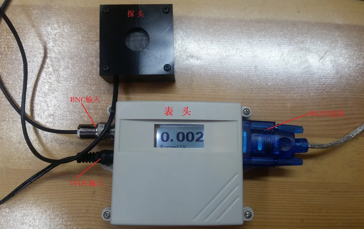 Laser power meter thermoelectric type 1mW-6W, fast range response, OEM version, pure RS232 control