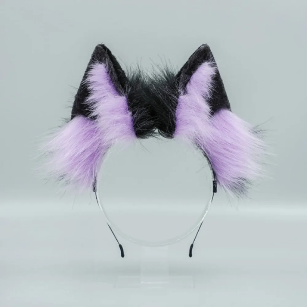 Cute Lolita Cat Ears Headband JK Hair Hoop Wolf Dog Hair Band Plush Animals Furry Cosplay Headwear Student