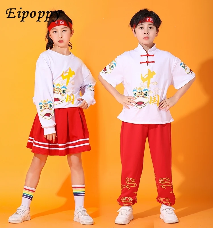 Costume Kindergarten Cheerleading Dancing Dress Chinese Style Business Attire Opening Ceremony of Sports Meet Clothing