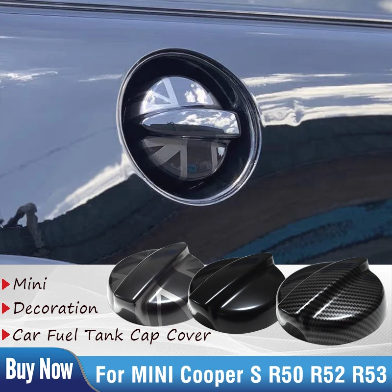 Cubierta de plástico con bandera negra para tanque de combustible, accesorios de decoración de coche para MINI Cooper S JCW R50 R52 R53, 1 pieza