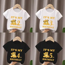 It's My 1 2 3 4 5 6 7 8 9 Years Birthday Boys Girls T shirt Lion King Cute Simba Cartoon Kids Clothes Baby Children T-Shirts