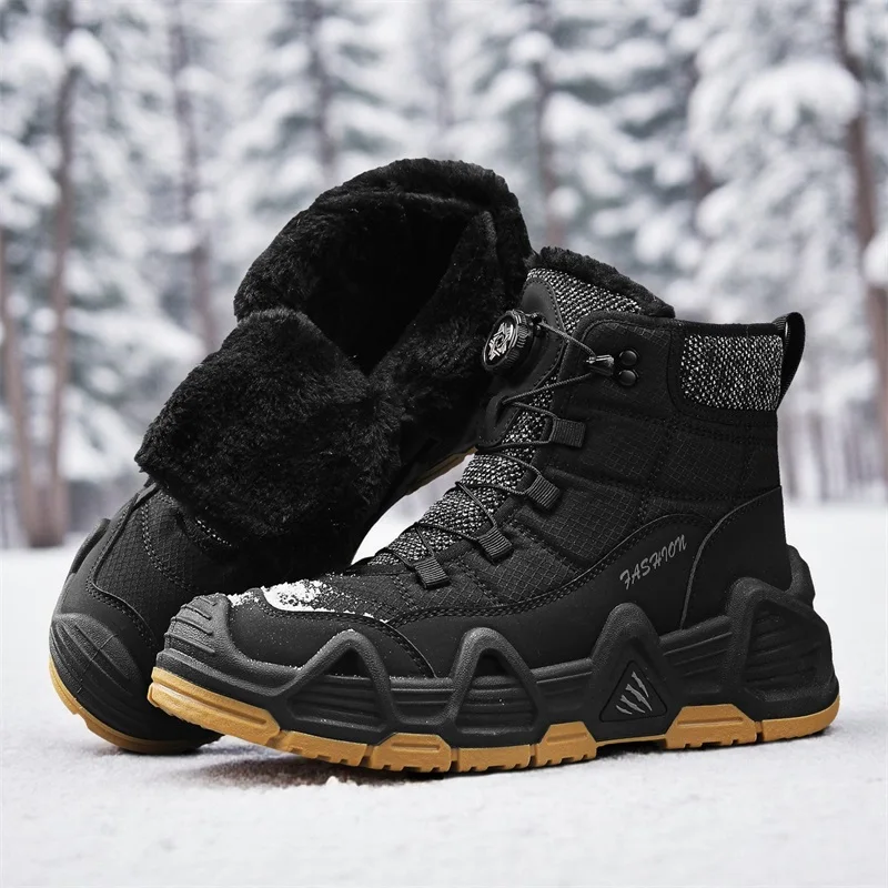 الدافئة الفراء في الهواء الطلق رجالي القتالية التكتيكية الصحراء الأحذية الذكور مجال الصيد حذاء للسير مسافات طويلة تسلق التدريب أحذية رياضية مقاومة للماء