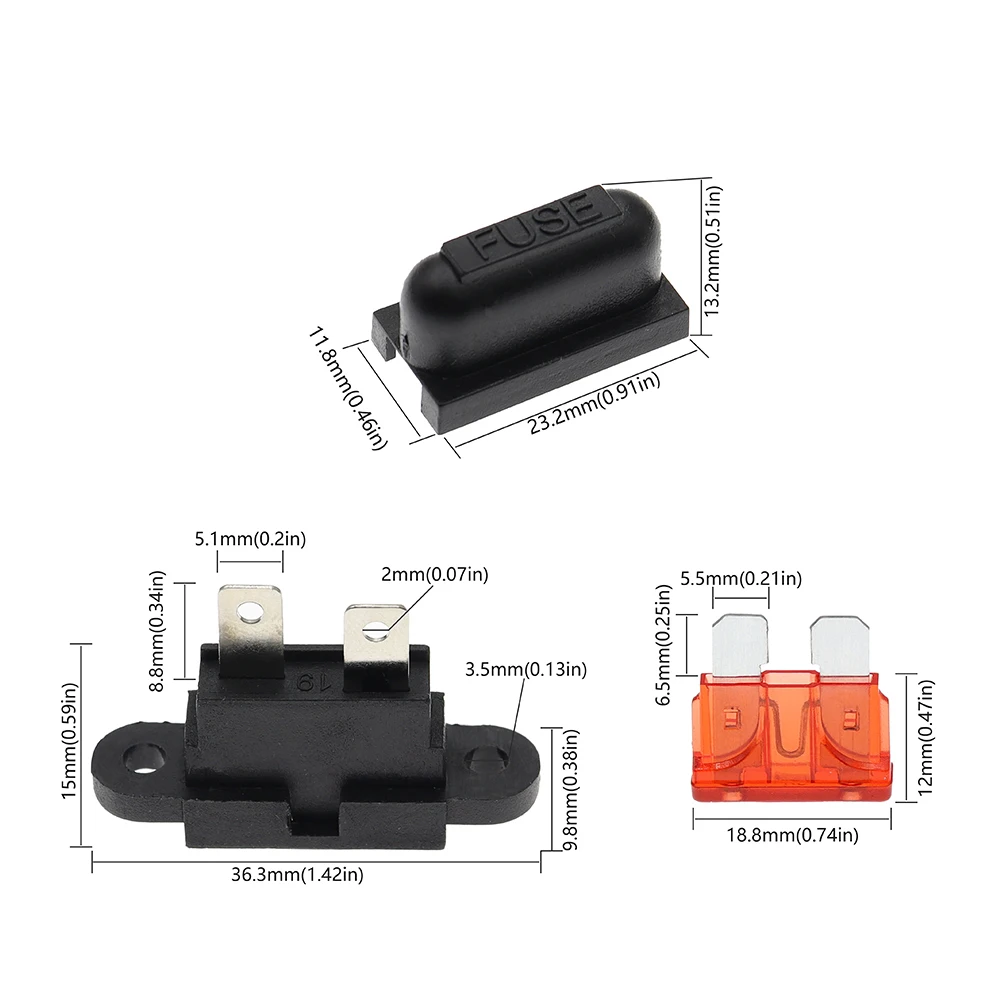 Soquete de fusível médio para carro, base de inserção de fusível, porta-fusível, tipo de solda, caixa de fusíveis
