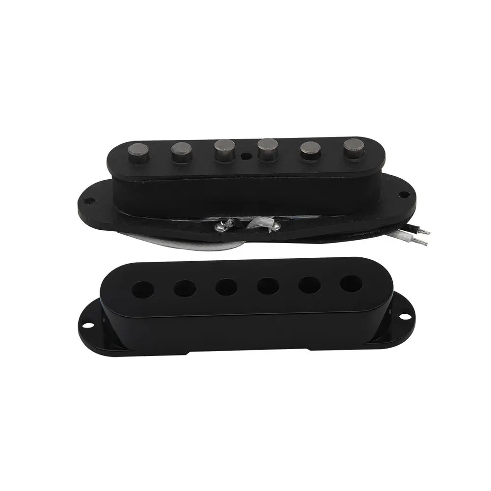 

Black Alnico 5 HSS Guitar Pickup Set Staggered Single Coil N M Humbucker Bridge