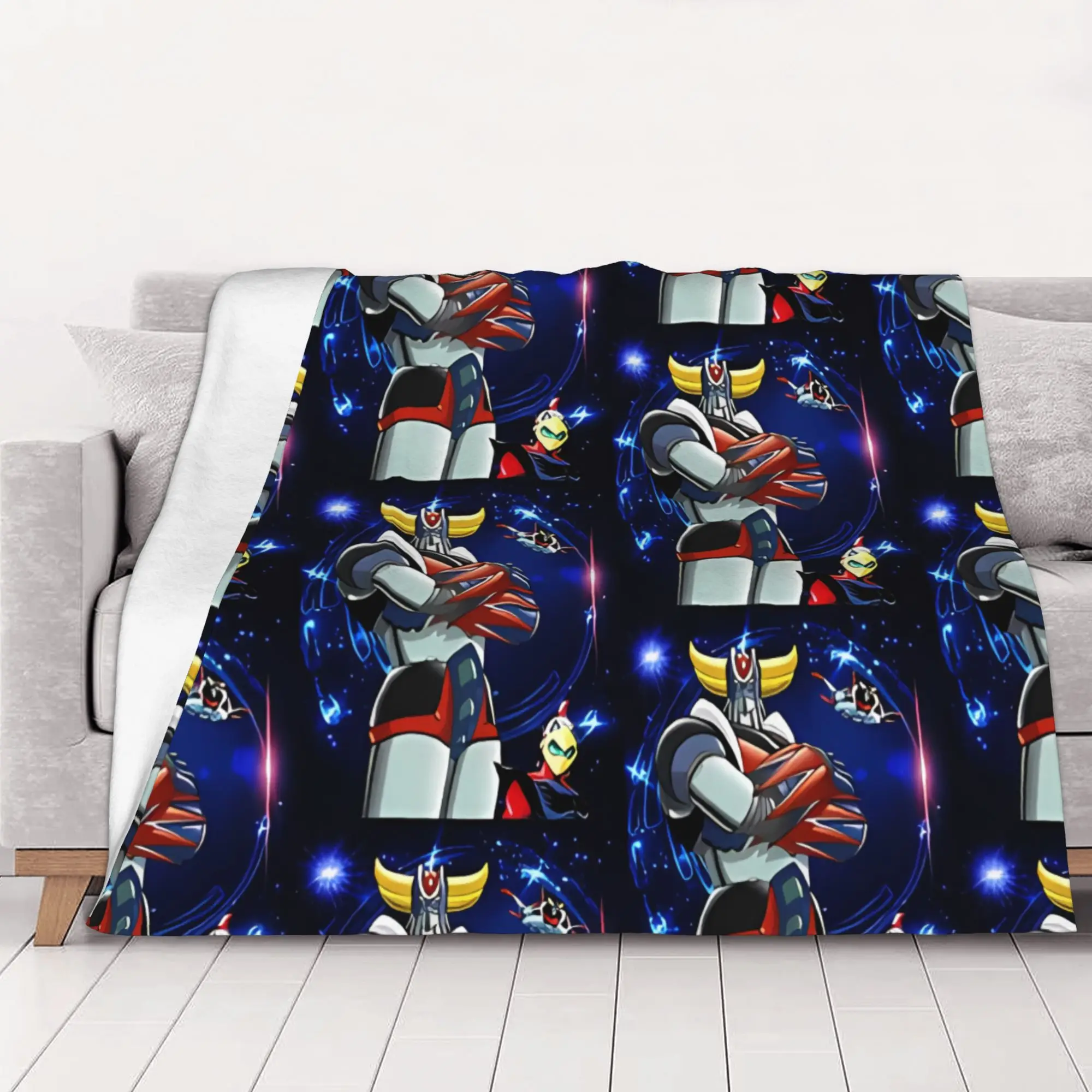 1PC home Cute Room Decor UFO ROBOT Goldrake Blanket Throw Blanket Goldorak Novelty Warm Blanket All Season