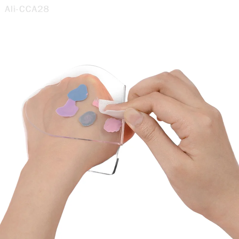 1 Stück Acryl-Make-up-Paletten, Mischtablett, klare, handgehaltene Liebes-Herz-Paletten für Kosmetik, Nagelkunst