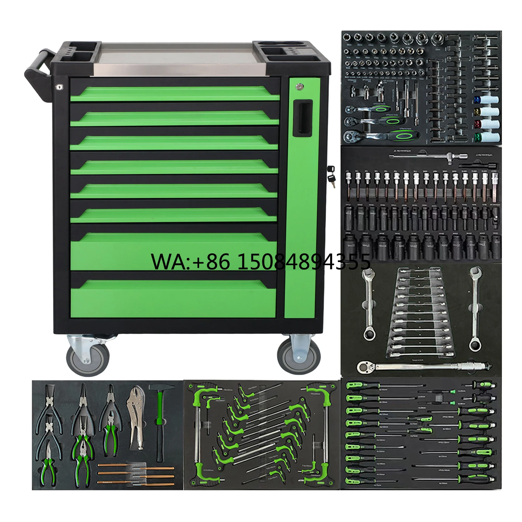 

CE Factory Heavy Duty Tool Cabinet 200 Pcs Auto Mechanic Tools Box Sets Storage Trolley OEMCustomized for Workshops Herramientas
