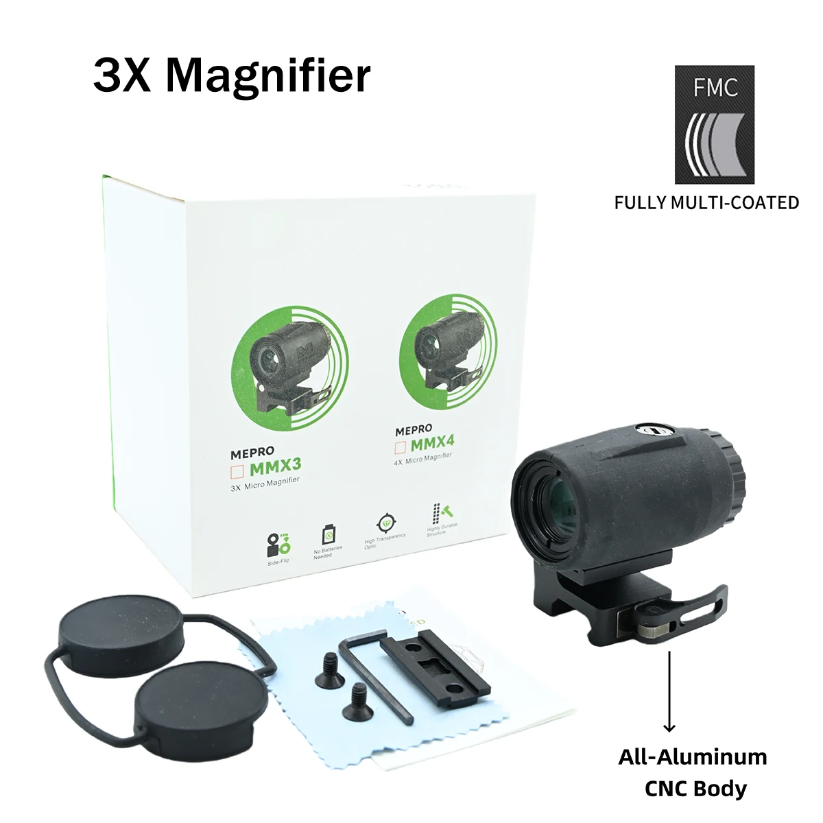 M22 PRO Real Fiber Optics Red Dot Sight + MMX3X Magnifier Reflex Sight 10 MOA Triangle Red/Green Reticle Hunting Scope