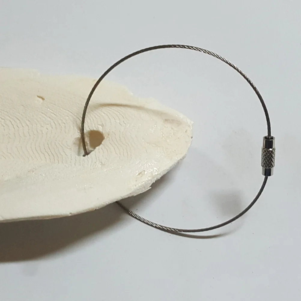 

6Pcs Cuttlefish Bone Hook Stainless Steel Wire Rope Hanging Rings Durable Quick Open Close Feeding Food Hook Pet Supply