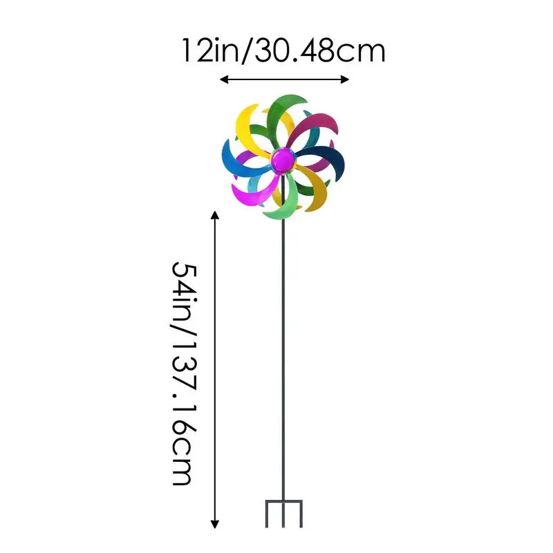 Kinetic Metal Garden Wind Spinners 47 Inch Wind Checker Pinwheels For Yard And Garden Outdoor Decorative Windmills Gifts