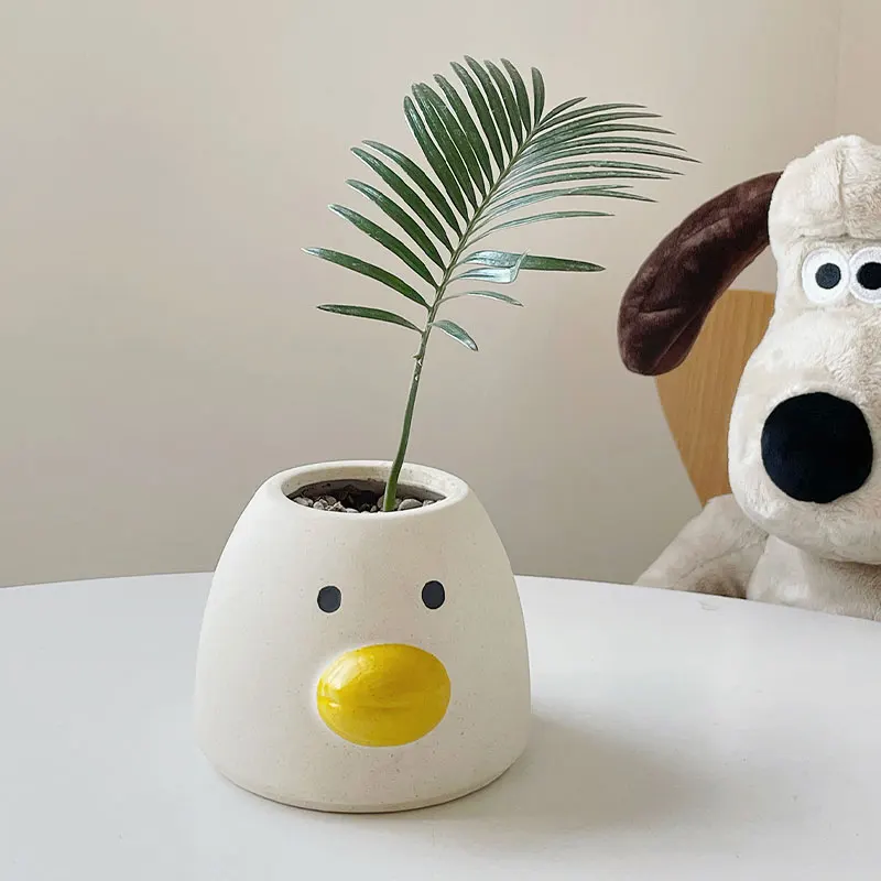 Cute Chick/Duck/Bear Plant Pot, Cartoon Animal Succulents Planter, Desktop Planter, Home Office Table Decor, Birthday Gift for H