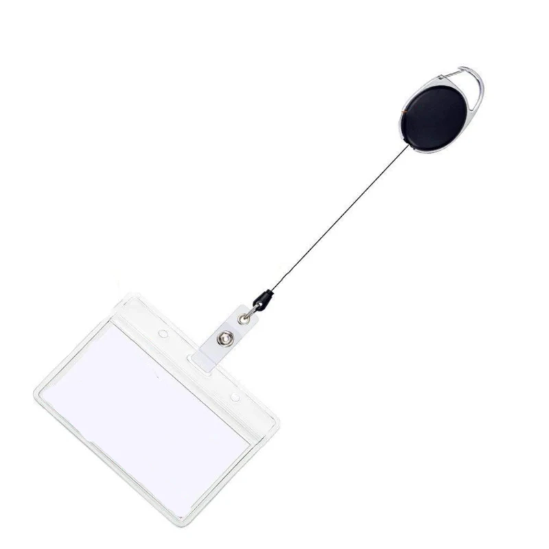 Transparante werkkaarthouder voor personeels met nekriem Intrekbare clip Badgehaspel Werknemerkaart Beschermhoes Lanyard ID-naamkaart