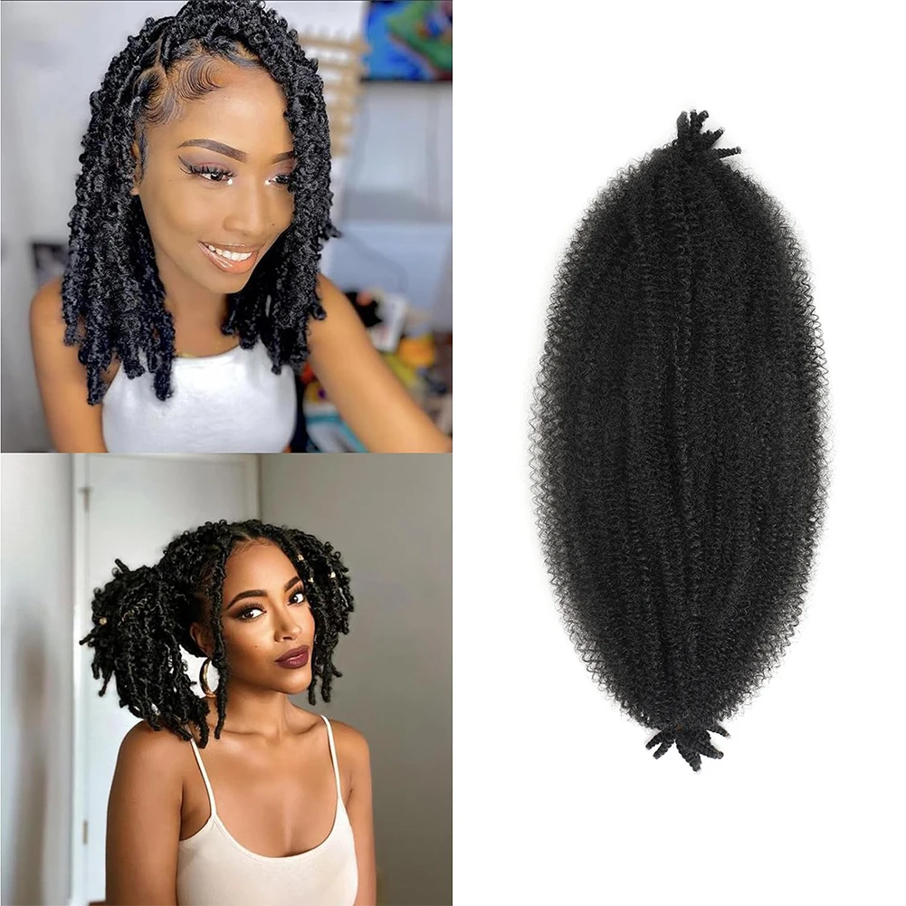 Soft Locs Synthetic Marley Twist Braiding Hair Pre-Separated Springy Afro Twist Hair16&24 Inch Kinky Afro Twist Hair Extensions