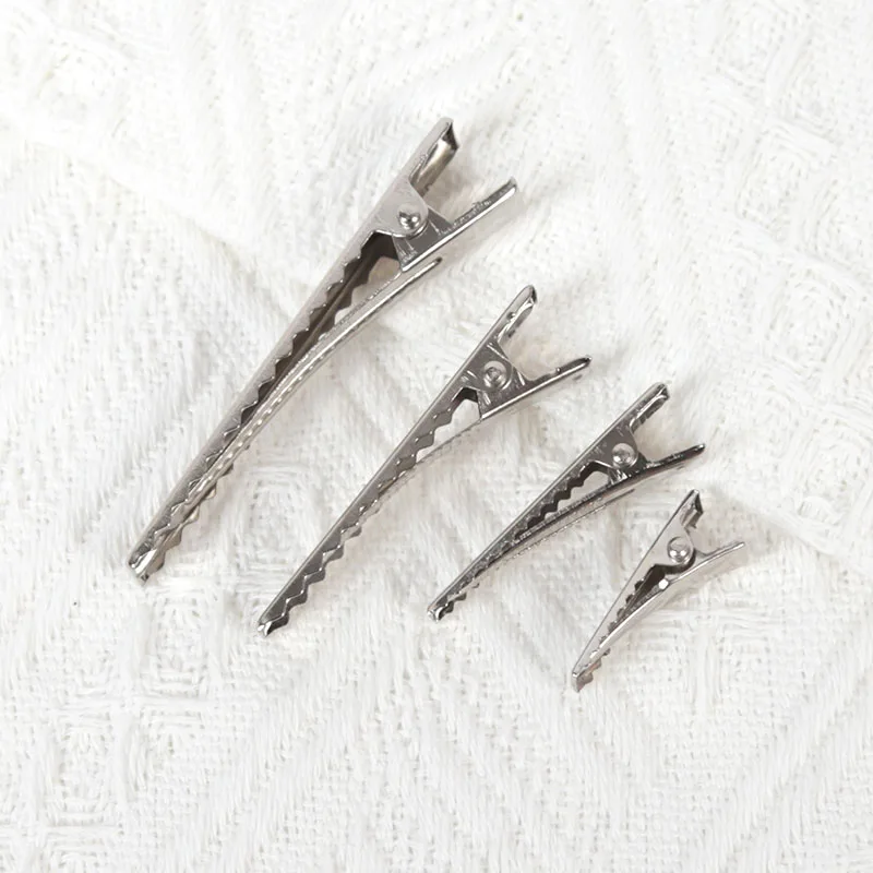 50 Uds. Pinzas de Metal para el cabello, horquillas planas de pico de pato de hierro para joyería DIY, horquillas para el cabello, Clip de corbata para mujer, accesorios de herramientas de estilo de cabello