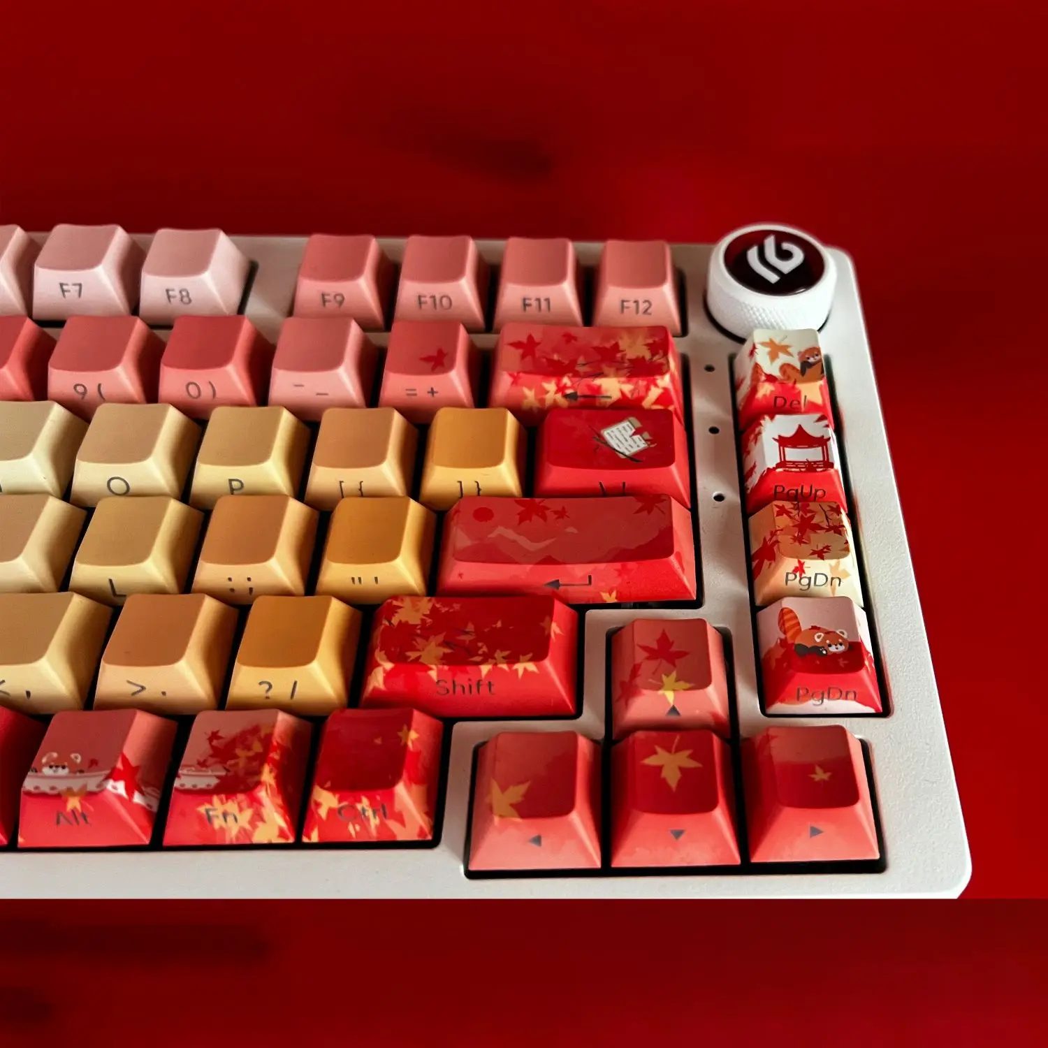 Folha de bordo vermelho pbt sublimação keycap vermelho antigo estilo nacional teclado mecânico