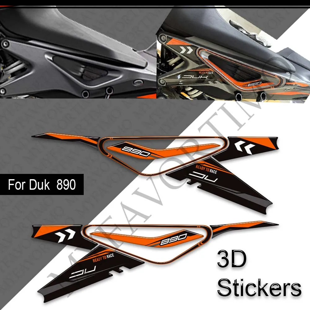 For 890 Duk Motorcycle Fairing Fender Protector Tank Pad Side Grips Gas Fuel Oil Kit Knee Stickers Decals 2021 2022 2023 2024