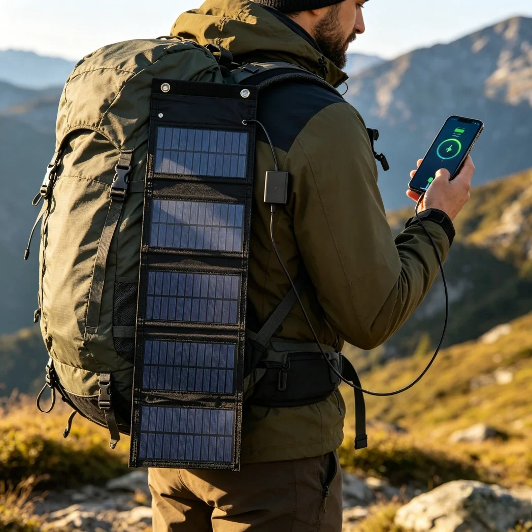 Outdoor Camping Dual USB Solar Panel Charger View 1