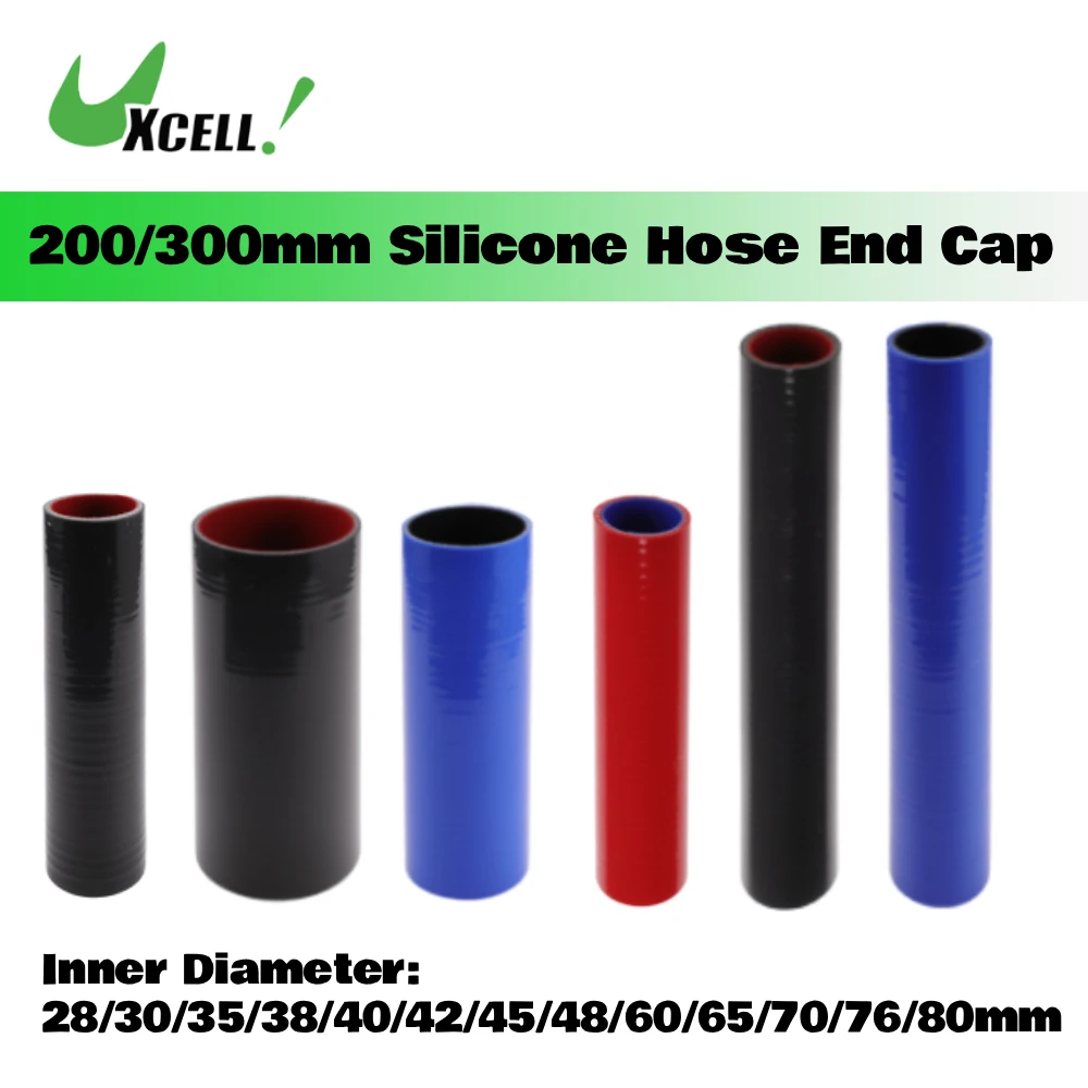200/300mm Length Silicone Rubber Hose End Cap Tubing 28/35/40/45/65/70/80mm ID Radiator Coolant Tube for Coolant Turbo Vacuum