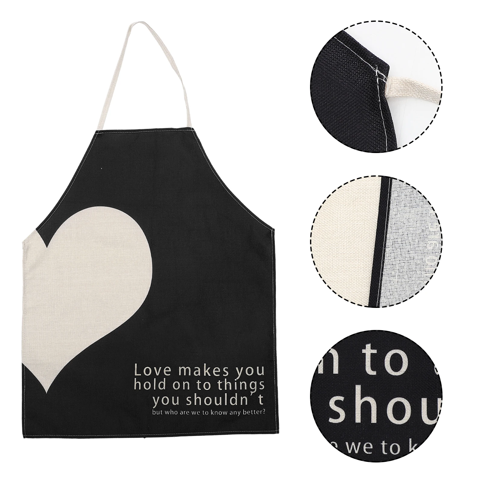 

Love Heart Apron Polyester Kitchen Waterproof Oil Wear resistant Multifunction Lovely Fade resistant Home Accessory Couple