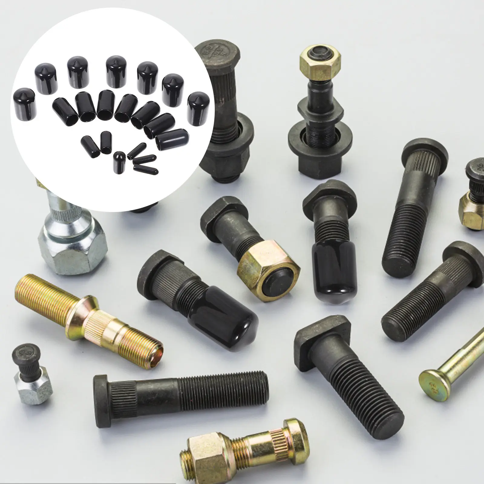 

400Pcs Rubber End Caps Round Protective Bolt Covers Screw Protectors Rustproof Flexible Dome Bolt Caps Screw Covers