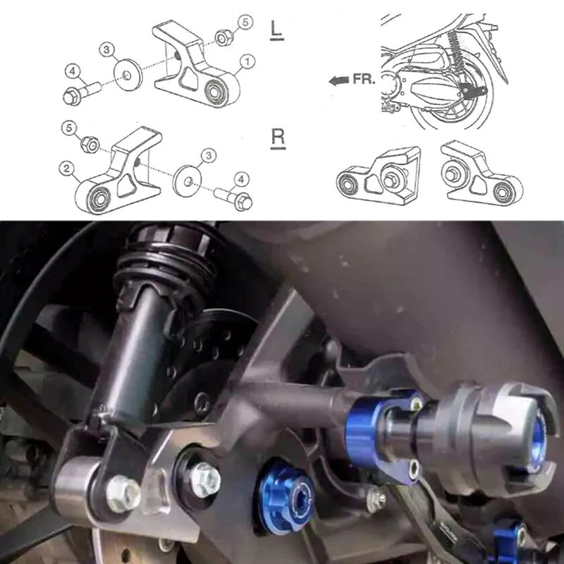 For Honda ADV350 FORZA 350 GTR FORZA350 NSS350 Motorcycle Shock Absorber Rear Suspension Lowering Link Kit image 5
