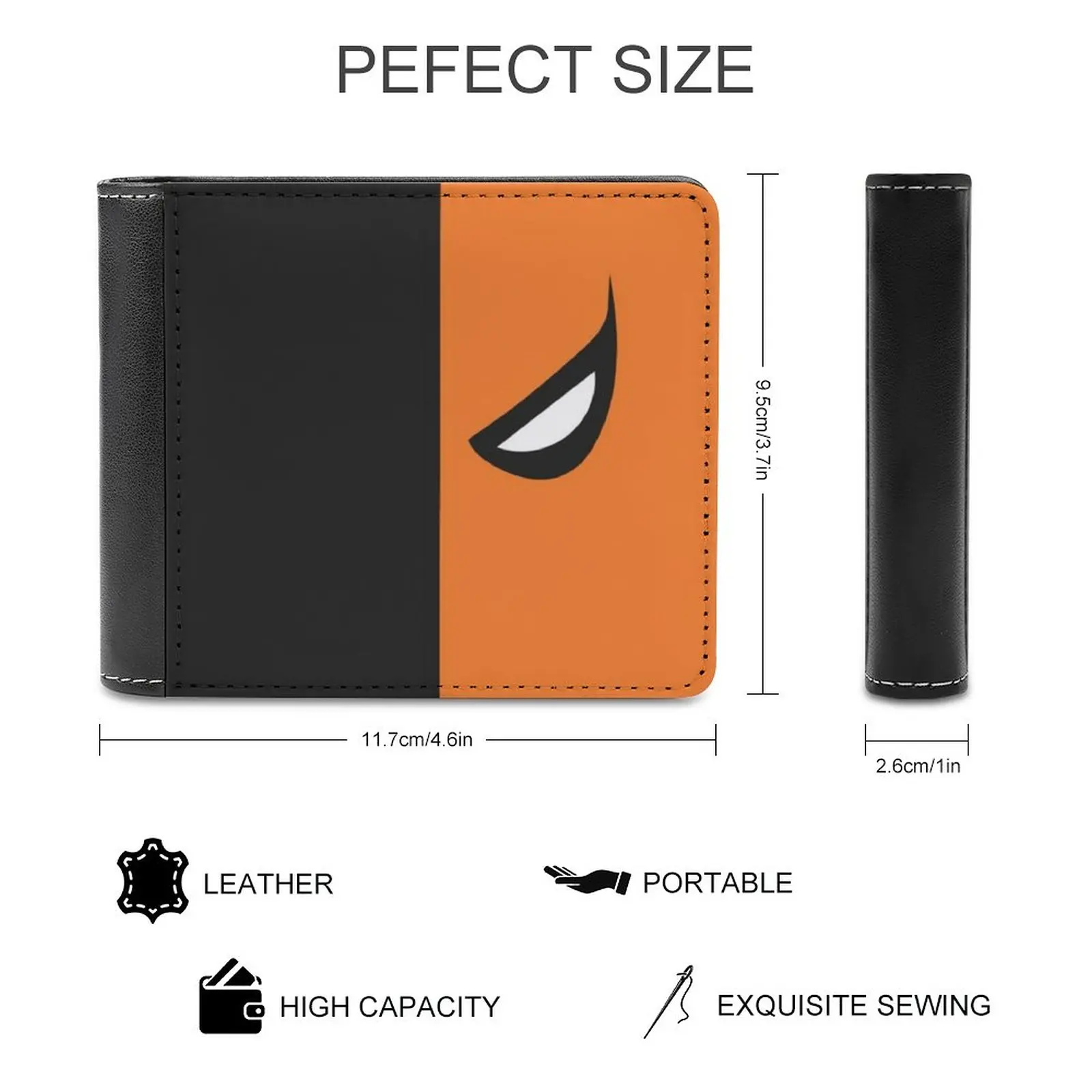 Deathstroke Mask Leather Wallet Men's Wallet Diy Personalized Purse Father's Day Gift Deathstroke Comics Slade Comics