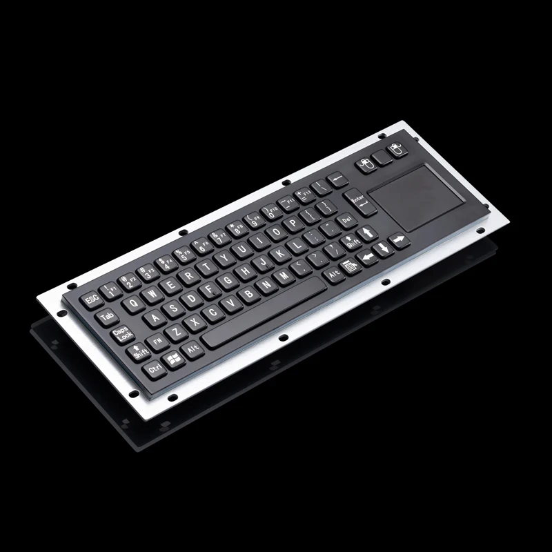 Imagem -02 - Teclado Industrial de do Preto do Quiosque Montagem Impermeável do Painel Touchpad Integrado Aço Inoxidável