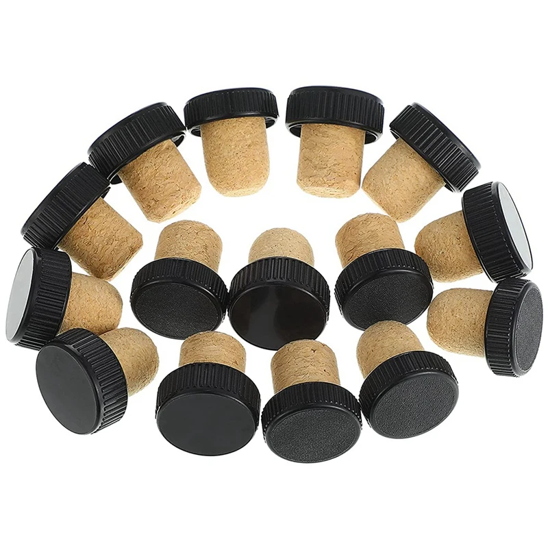 24 Pieces Cork Plugs Cork Stoppers Tasting Corks T-Shape Wine Corks With Top Wooden Wine Bottle Stopper Bottle Plugs