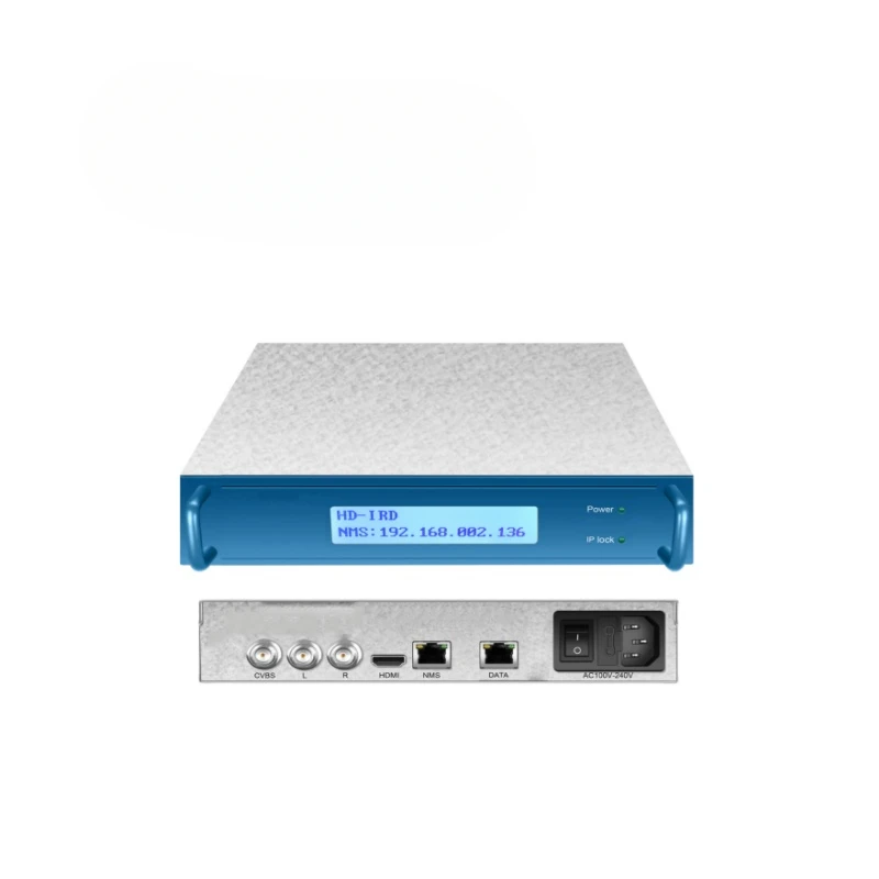 Network IRD Decoder With SRT/HLS/HTTP/HTTPS/RTMP/UDP MEPG2 H.264 H.265 IP To HD MI/CVBS Decoder