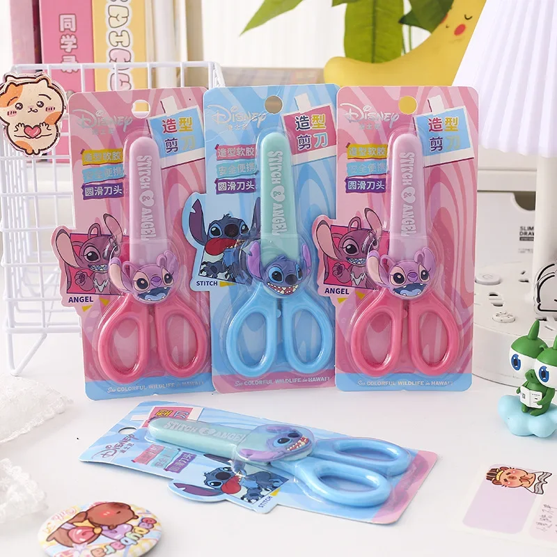 Ciseaux artisanaux Disney Stitch pour enfants, croquis d'art mignon sur l'utilisation de papier découpé, forme de personnages de dessins animés, cadeaux pour enfants