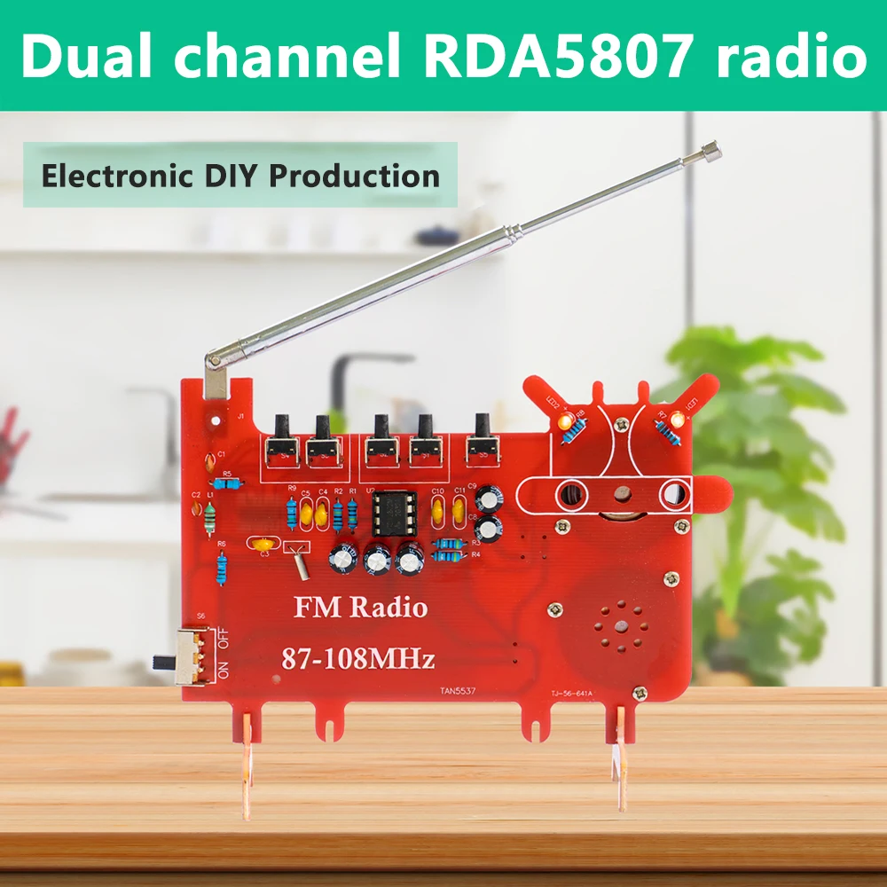 Cartoon Shape Dual Channel FM FM Radio RDA5807 Welding Practice Circuit Board DIY Production Kit