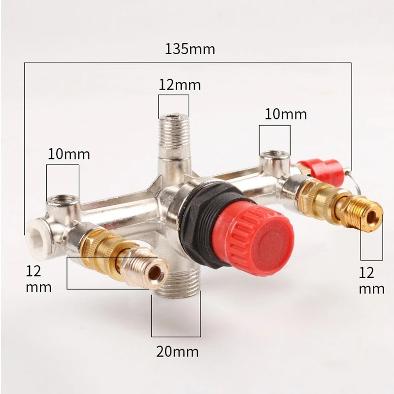 

Air Compressor Pressure Valve Switch Control Manifold Regulator Gauges Tools