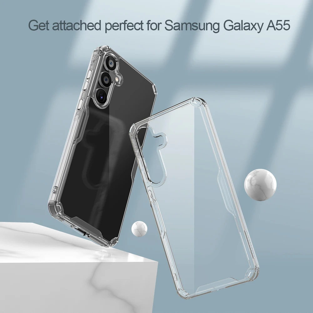 for Samsung Galaxy A55 5G Case Nillkin with TPU Clean Shield 360 Soft Shockproof Cover