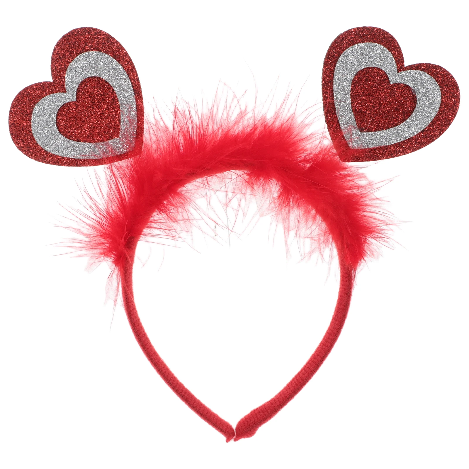 

Romantic Heart Plume Valentines Headband Hairband for Women Wedding Party Photo Dress Up Accessory Women Headband
