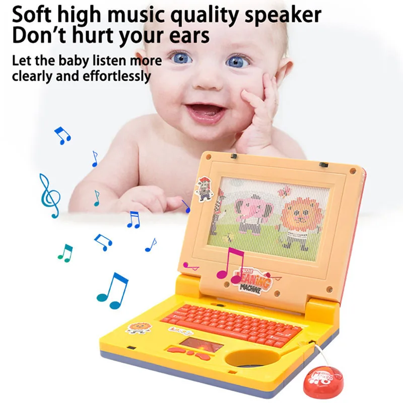 Simulation Notebook Light Music Cartoon Computer Children's Enlightenment Early Education Toys Multi-function Electronic Gifts