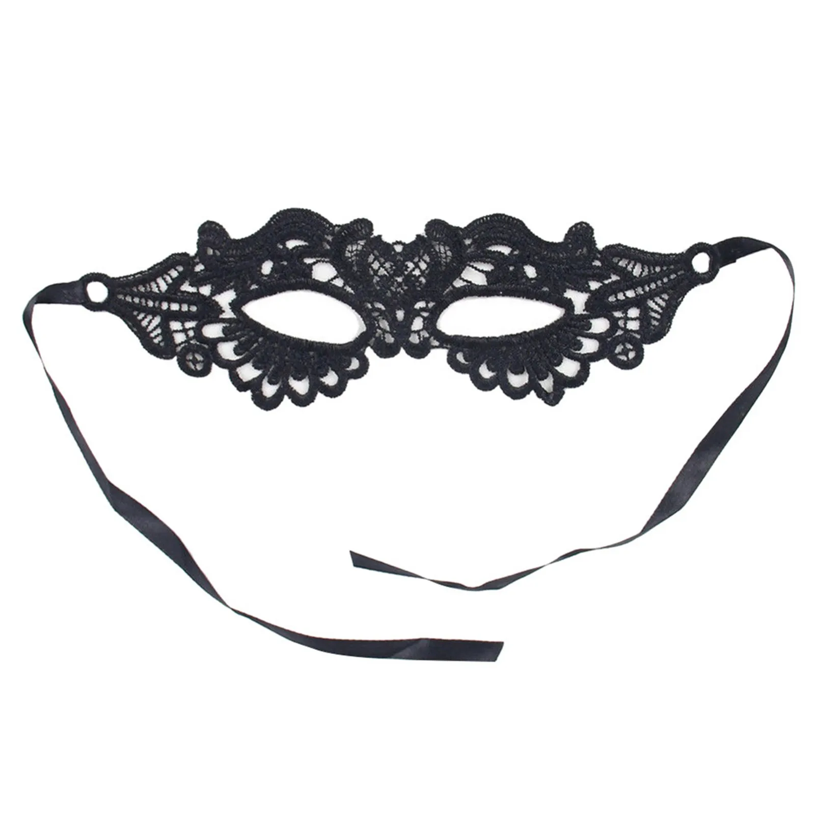 Masque de mascarade demi-visage en dentelle – Design délicat ajouré pour bal, Halloween ou soirée élégante (ruban réglable)
