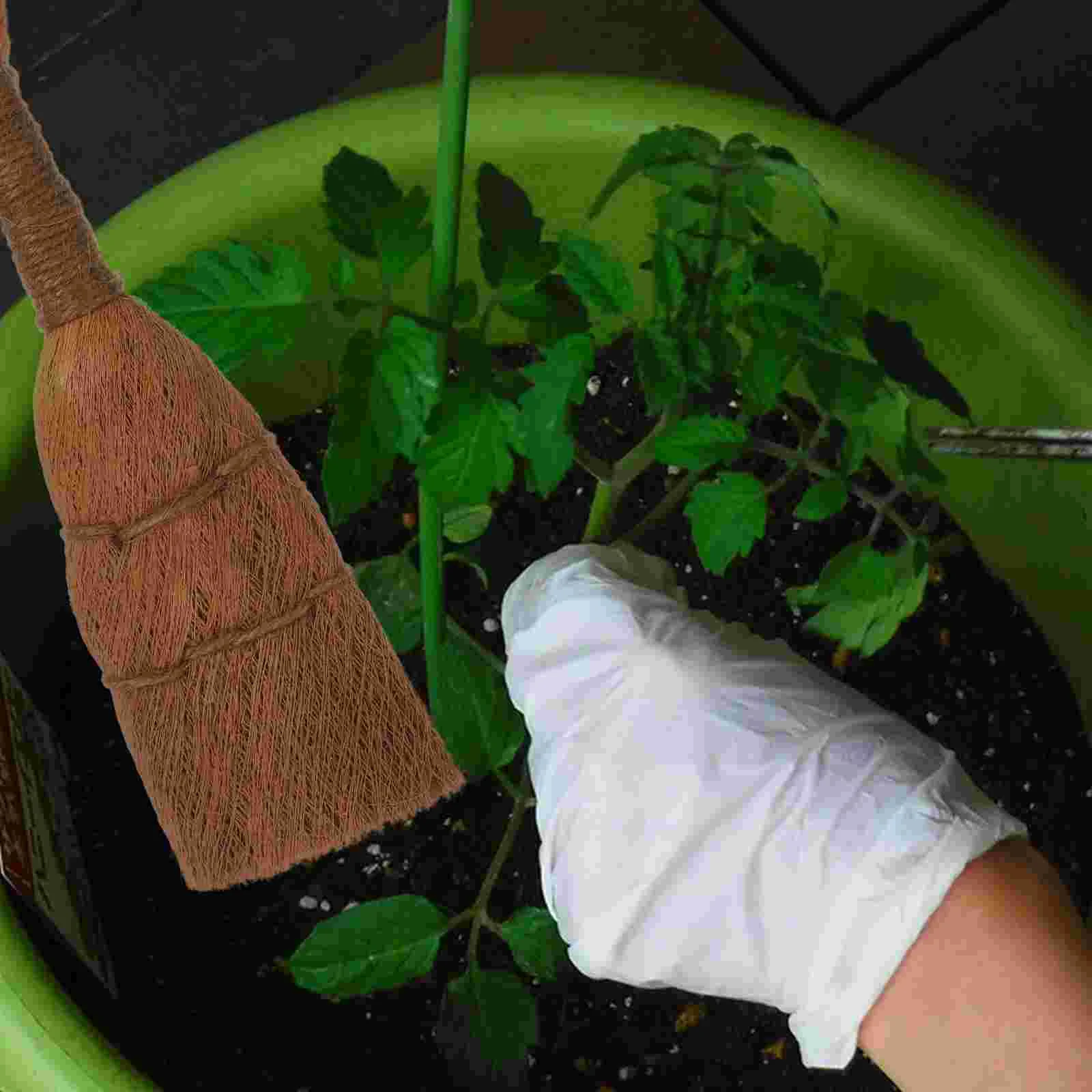 Wasser Bonsai Pinsel Schneebesen Besen Multifunktions-Blumentopf Utility Braun Silk Clean