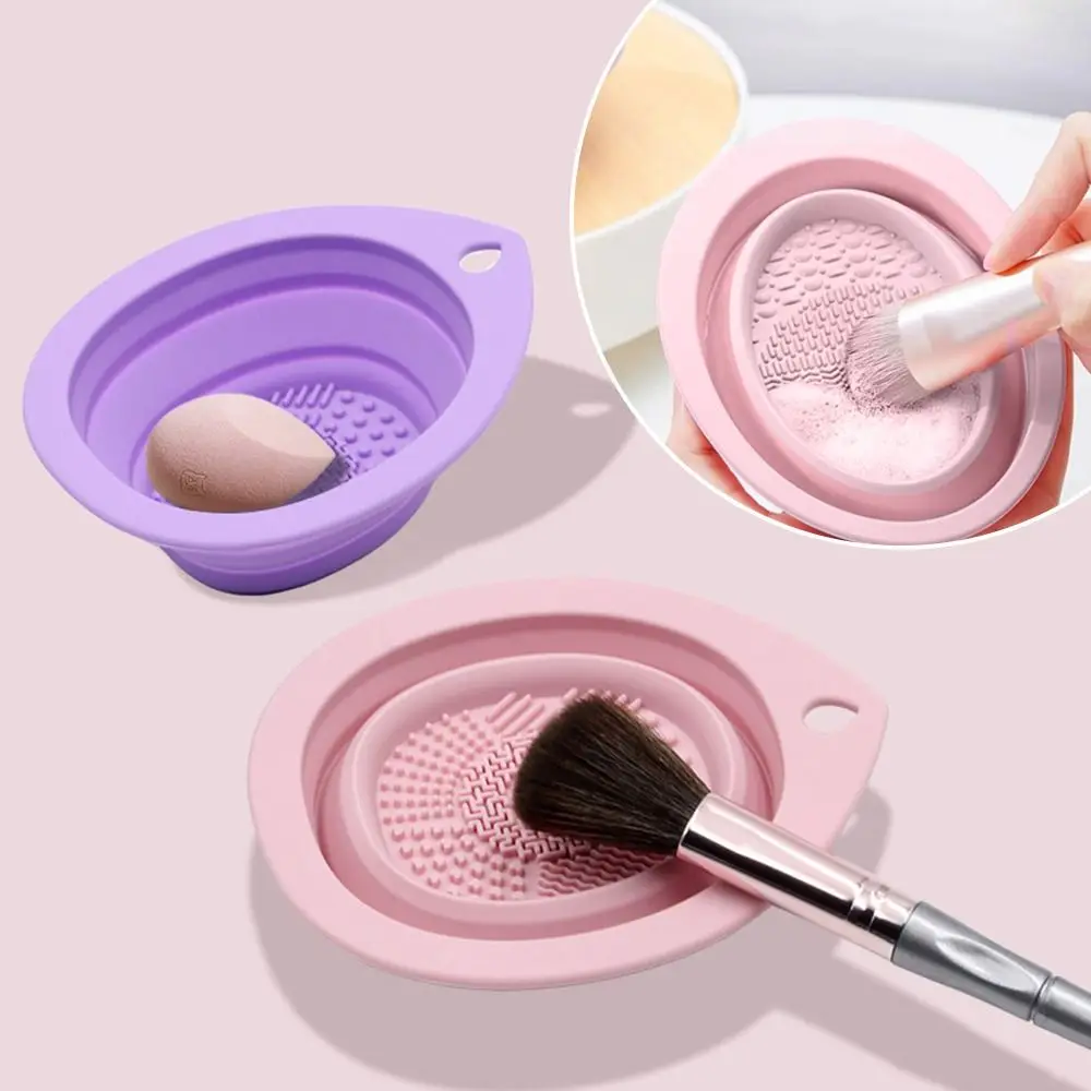 Fashion Multi-functional Makeup Brushes Cleaning Bowl Foldable Silicone Cleaning Mat Gel Cleaner Bowl Women
