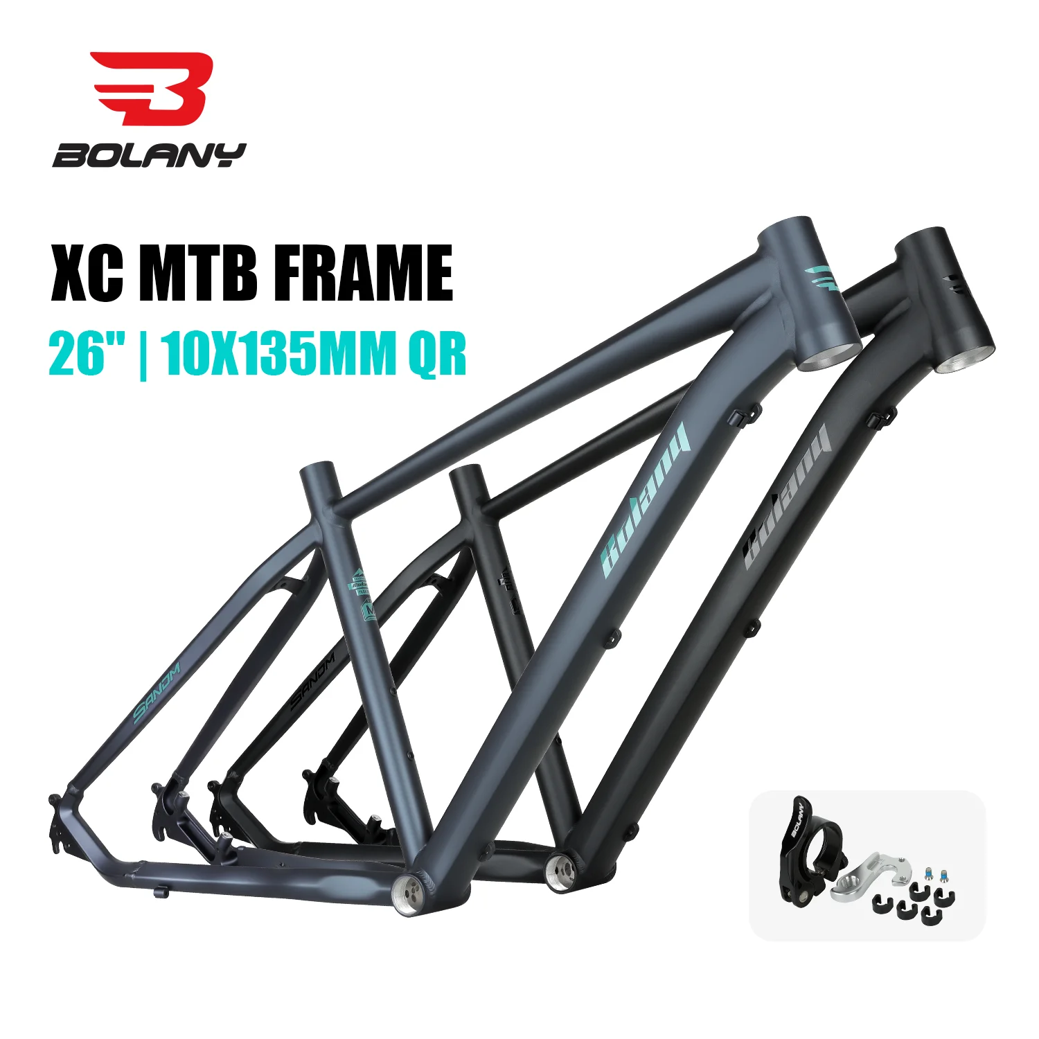 

Рама BOLANY MTB XC/Trai 26er для дискового тормоза 42x52 мм, трубка с конической головкой, велосипедная рама 10x135 мм, быстросъемная велосипедная рама из алюминиевого сплава