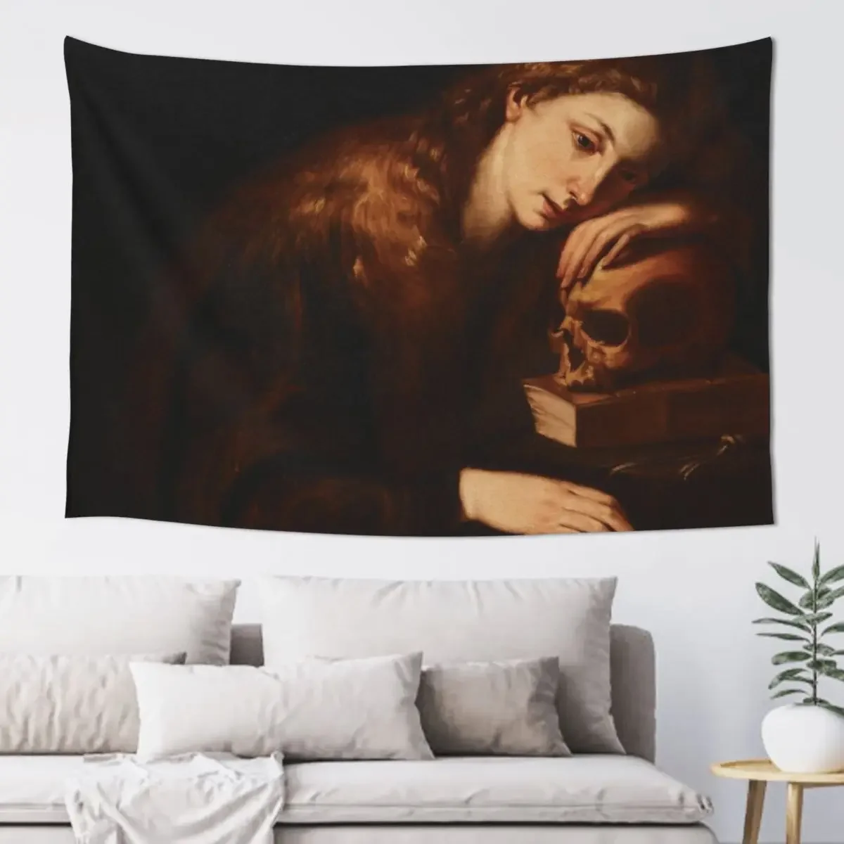 The Penitent Mary Magdalene Neapolitan Art 17th Century Renaissance Gospel Biblical Art Tapestry Wall Decor Tapestry