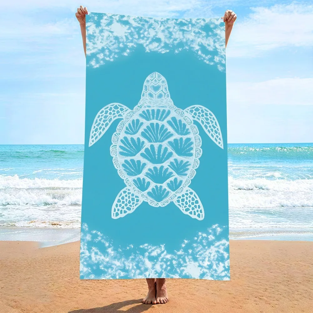 27.5x55inch Blue Ocean Jellyfish Bath Towel Microfiber Quick-dry Beach Towel Fitness Swim Outdoor Travel Camping Beach Blanket view 3