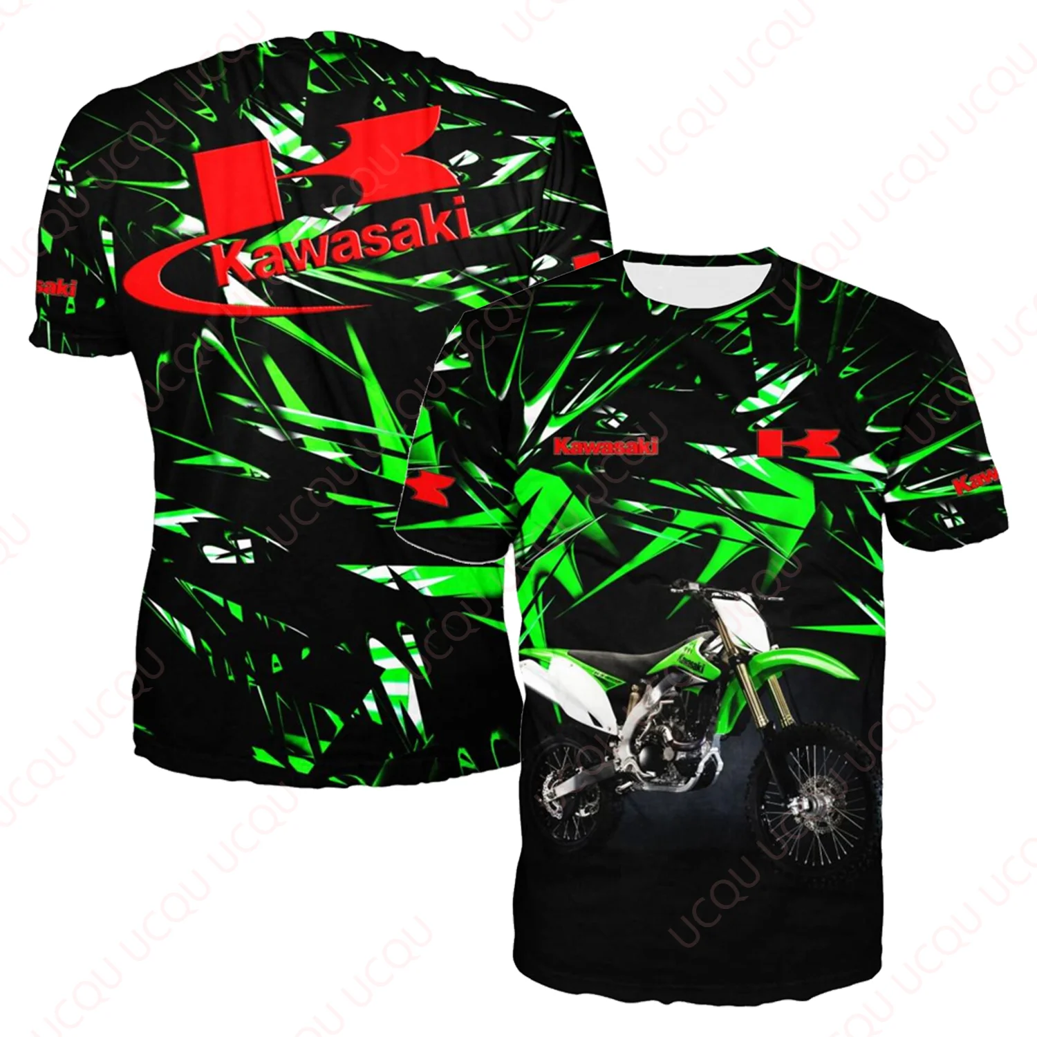 

Kawasaki Motto Cross T-shirt Newest Outdoor Jersey Summer Classic Tee Adults Loose Exercise Motorcycle Jersey