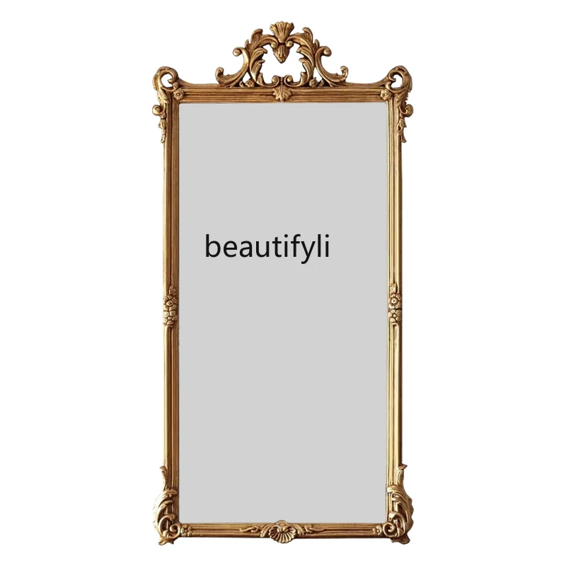 

Vintage fullbody mirror cloakroom living room floortoceiling mirror entrance home French European clothing store dressing mirror